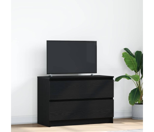 Mueble de TV de madera de ingeniería negro 80x35x54 cm