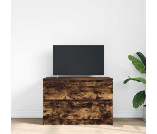 Mueble de TV de roble ahumado 80x35x54 cm Madera de ingeniería