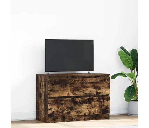 Mueble de TV de roble ahumado 80x35x54 cm Madera de ingeniería