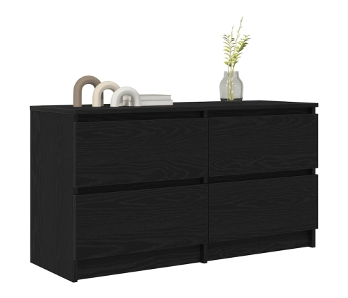 Mueble para TV madera contrachapada negro 100x35x54 cm