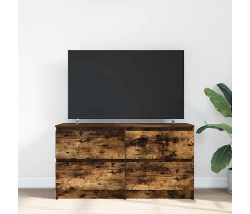 Mueble de TV madera de ingeniería roble ahumado 100x35x54 cm