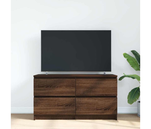 Mueble para TV madera contrachapada marrón roble 100x35x54 cm