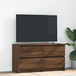 Mueble para TV madera contrachapada marrón roble 100x35x54 cm