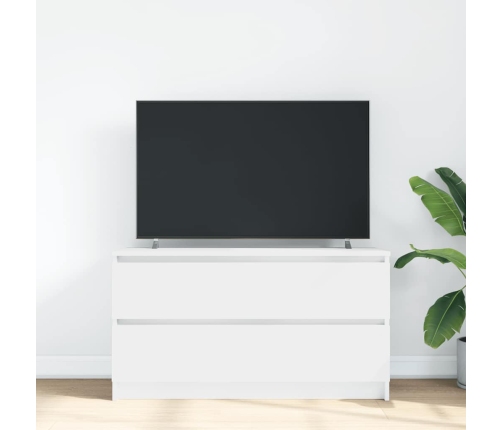 Mueble para TV madera contrachapada blanco 100x35x54 cm