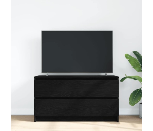 Mueble para TV madera contrachapada negro 100x35x54 cm