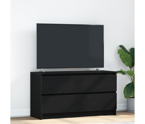 Mueble para TV madera contrachapada negro 100x35x54 cm