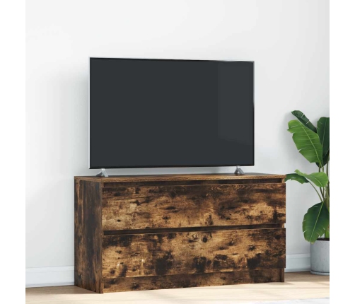 Mueble de TV madera de ingeniería roble ahumado 100x35x54 cm