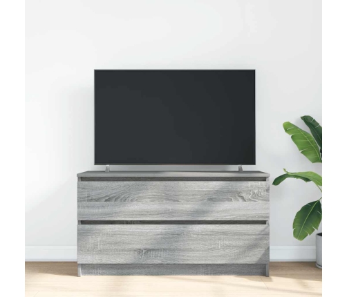 Mueble de TV madera contrachapada gris Sonoma 100x35x54 cm