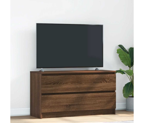 Mueble para TV madera contrachapada marrón roble 100x35x54 cm