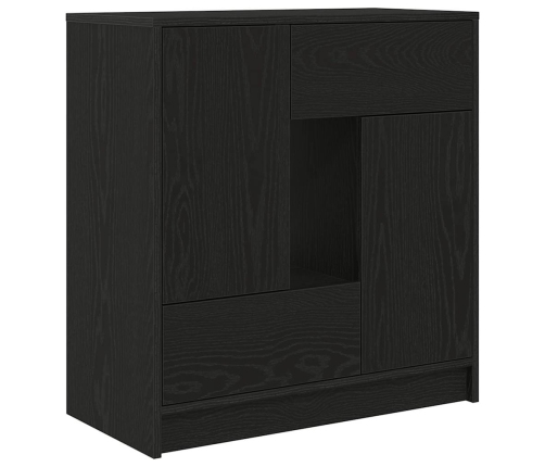 Aparador con cajones y puertas roble negro 70,5x34x74,5 cm