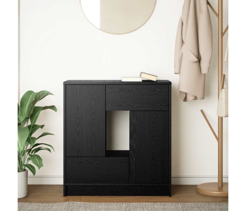 Aparador con cajones y puertas roble negro 70,5x34x74,5 cm