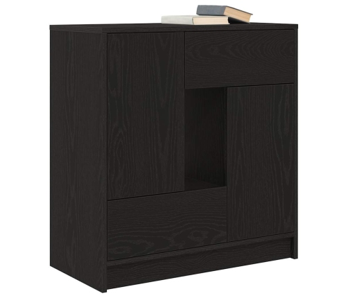 Aparador con cajones y puertas roble negro 70,5x34x74,5 cm