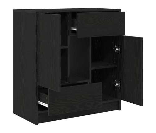 Aparador con cajones y puertas roble negro 70,5x34x74,5 cm