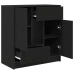 Aparador con cajones y puertas roble negro 70,5x34x74,5 cm