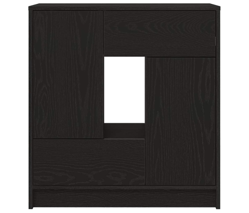 Aparador con cajones y puertas roble negro 70,5x34x74,5 cm