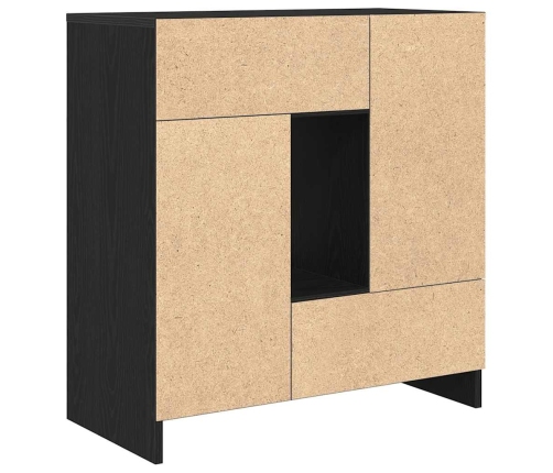 Aparador con cajones y puertas roble negro 70,5x34x74,5 cm
