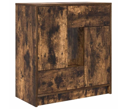 Aparador con cajones y puertas roble ahumado 70,5x34x74,5 cm