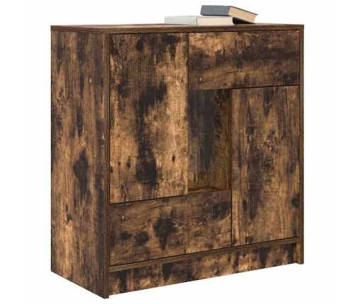 Aparador con cajones y puertas roble ahumado 70,5x34x74,5 cm