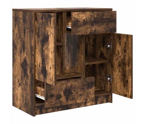 Aparador con cajones y puertas roble ahumado 70,5x34x74,5 cm