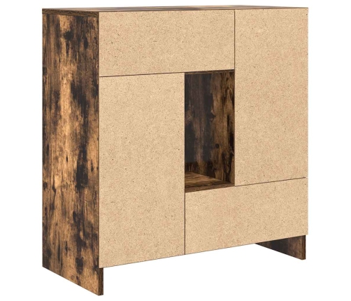 Aparador con cajones y puertas roble ahumado 70,5x34x74,5 cm
