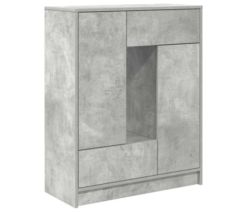 Aparador con cajones y puertas gris hormigón 73x31x90 cm