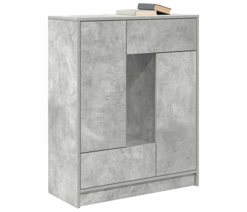 Aparador con cajones y puertas gris hormigón 73x31x90 cm