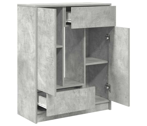 Aparador con cajones y puertas gris hormigón 73x31x90 cm
