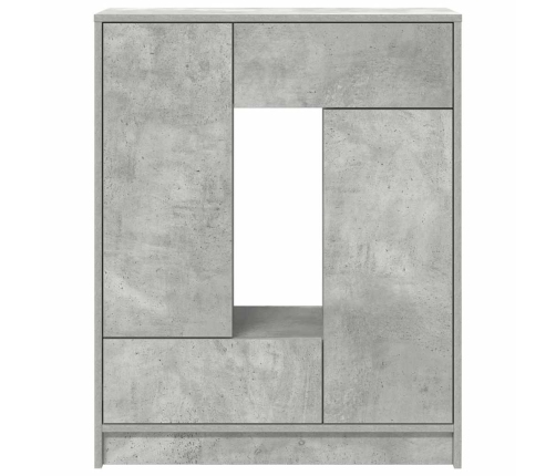 Aparador con cajones y puertas gris hormigón 73x31x90 cm