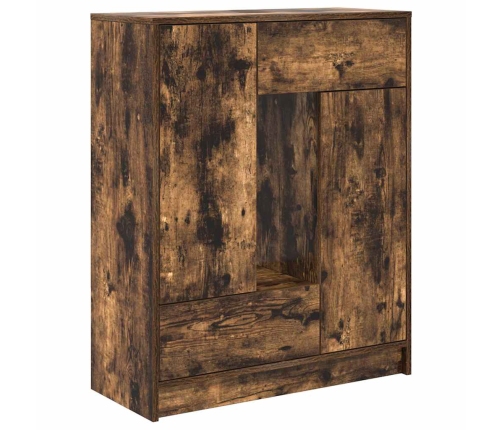 Aparador con cajones y puertas roble ahumado 73x31x90 cm