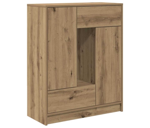 Aparador con cajones y puertas roble artesanal 73x31x90 cm