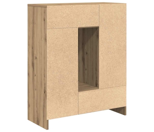 Aparador con cajones y puertas roble artesanal 73x31x90 cm