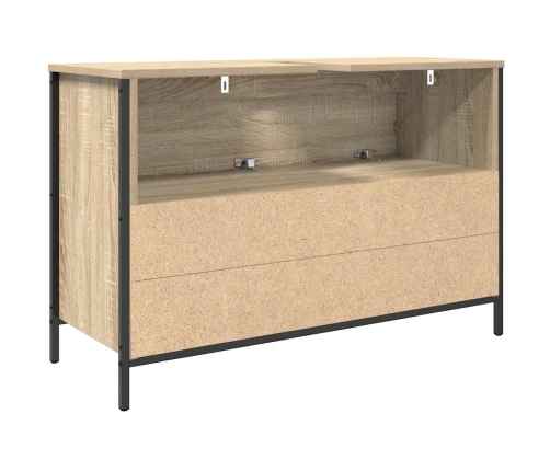 Mueble de baño con lavabo y cajones roble Sonoma 90x34,5x60 cm