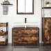 Mueble de baño con lavabo y cajones roble ahumado 90x34,5x60 cm