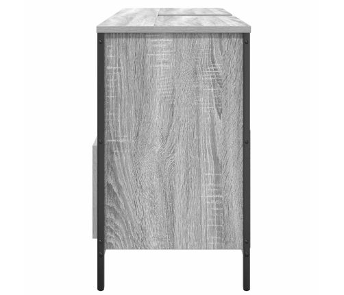 Mueble de baño con lavabo y cajones gris Sonoma 90x34,5x60 cm