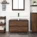 Mueble de baño con lavabo y cajones roble marrón 90x34,5x60 cm