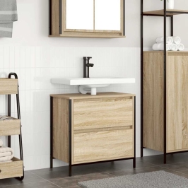 Mueble de baño con lavabo y cajones roble Sonoma 60x34,5x60 cm