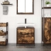 Mueble de baño con lavabo y cajones roble ahumado 60x34,5x60 cm