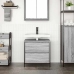 Mueble de baño con lavabo y cajones gris Sonoma 60x34,5x60 cm