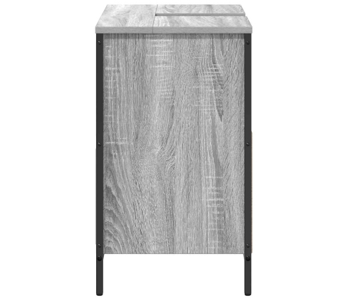 Mueble de baño con lavabo y cajones gris Sonoma 60x34,5x60 cm