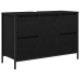 Mueble de lavabo con cajones roble negro 90x34,5x60 cm