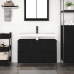 Mueble de lavabo con cajones roble negro 90x34,5x60 cm