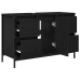 Mueble de lavabo con cajones roble negro 90x34,5x60 cm