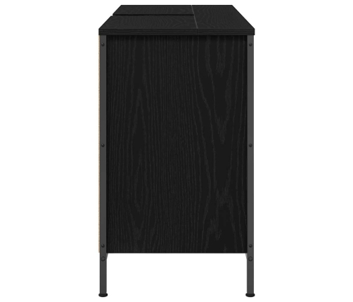 Mueble de lavabo con cajones roble negro 90x34,5x60 cm