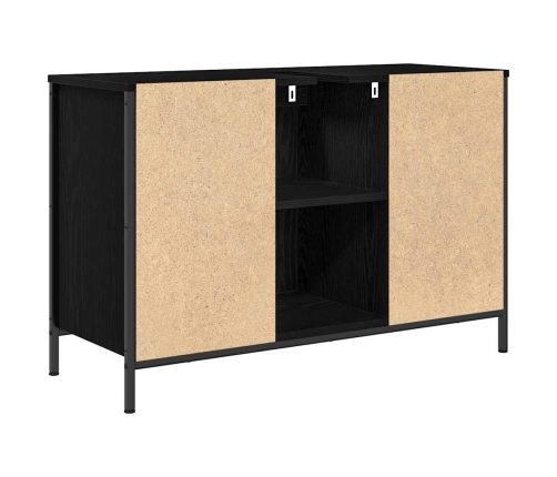 Mueble de lavabo con cajones roble negro 90x34,5x60 cm