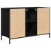 Mueble de lavabo con cajones roble negro 90x34,5x60 cm