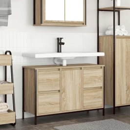 Mueble de lavabo con cajones roble Sonoma 90x34,5x60 cm