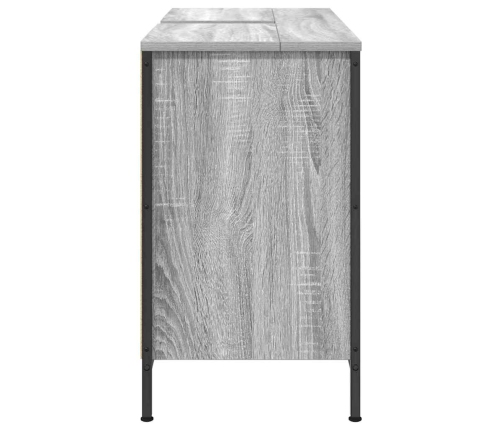 Mueble de lavabo con cajones gris Sonoma 90x34,5x60 cm