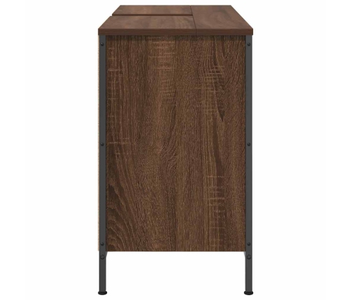 Mueble de lavabo con cajones roble marrón 90x34,5x60 cm