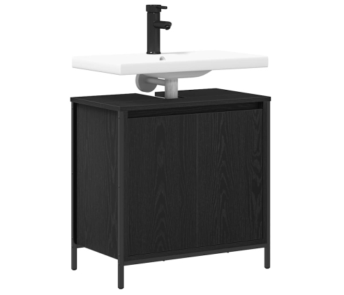 Mueble de baño con lavabo negro 60x34,5x60 cm