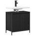 Mueble de baño con lavabo negro 60x34,5x60 cm